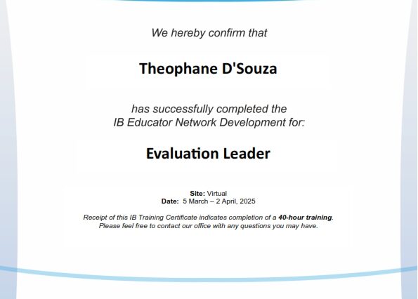 Certificate of completion IB Evaluation Leader_001